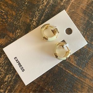 Express Thick Enamel Hoop Earrings